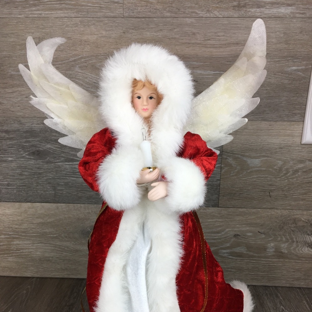 VTG 2001 Bradford 14” Fiber Optic Angel Tabletop Tree Topper Christmas